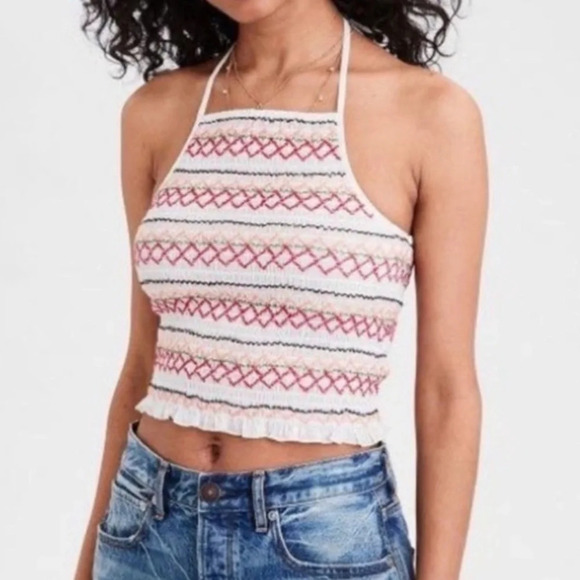 AMERICAN‎ EAGLE OUTFITTERS Cropped Halter Top - Picture 1 of 9